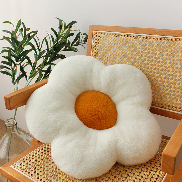Square decorative cushion cover with hand-tufted citrus motif and textured fabric Kalsten