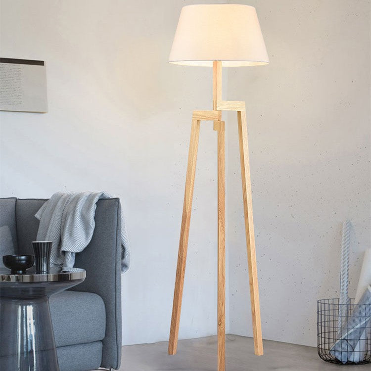 Modern Wooden Tripod Floor Lamp