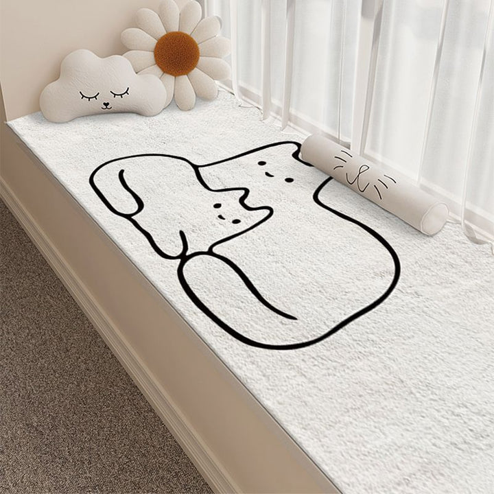 Cute Cat-Themed Plush Bath Mat Kalsten