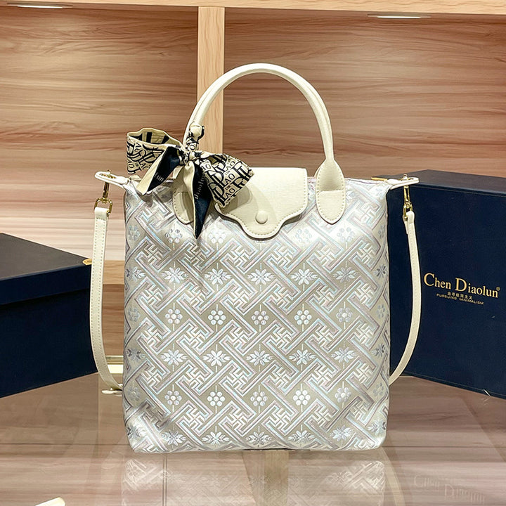Elegant Patterned Handheld Tote Bag