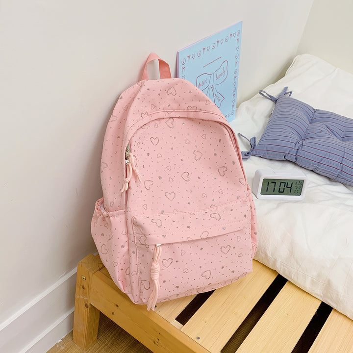 Heart-Patterned School Backpack Kalsten