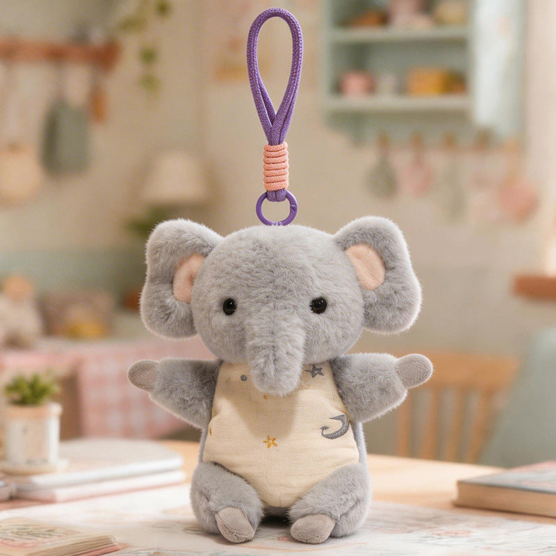 Plush Woodland Puppy Bag Charm with Elastic Loop and Soft Fabric Bodysuit Kalsten