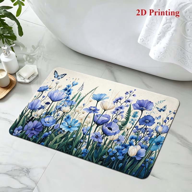 Floral-Themed Comfort Bath Mat Kalsten