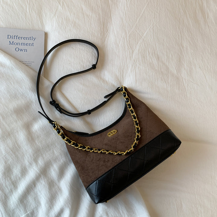 Quilted Suede Shoulder Bag Kalsten