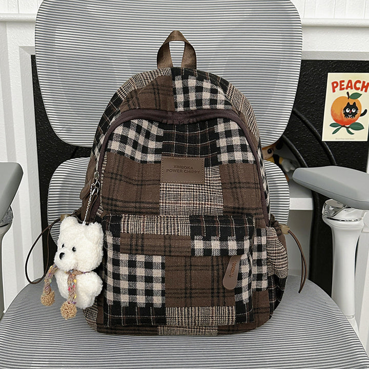 Stylish Vintage Plaid Backpack Kalsten