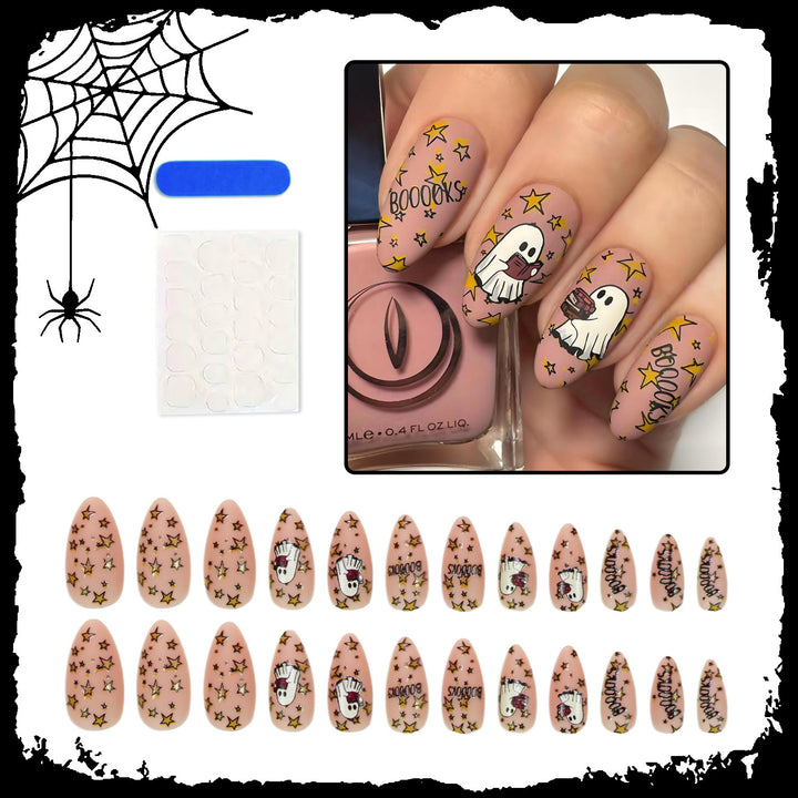 Art nail set with unique spooky designs Kalsten