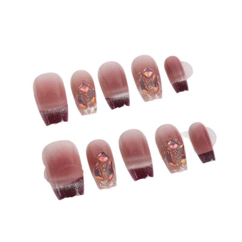Elegant Press-On Nail Kit with Artistic Floral Design