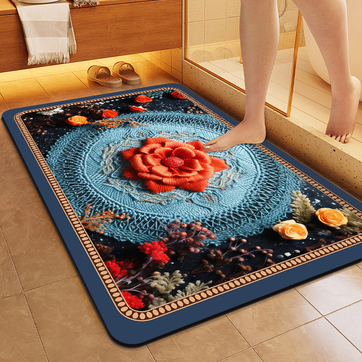 Floral Patterned Soft Bath Mat Kalsten