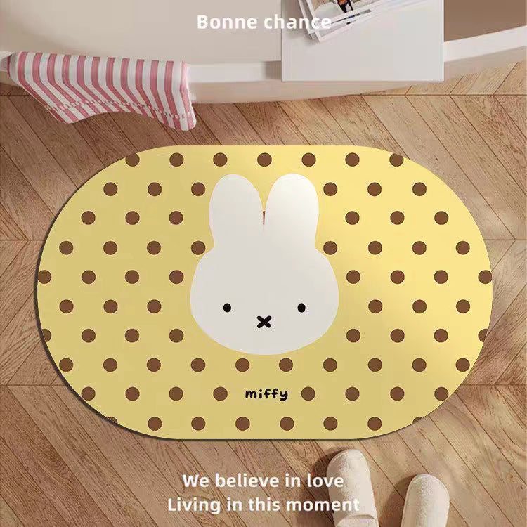 Playful Bunny-Themed Bath Mat