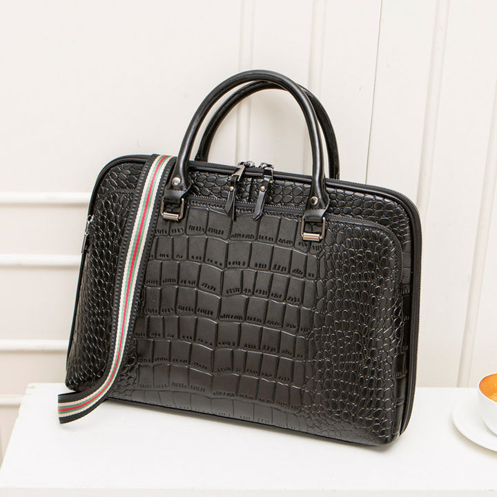 Elegant Laptop Briefcase in Crocodile Look Kalsten