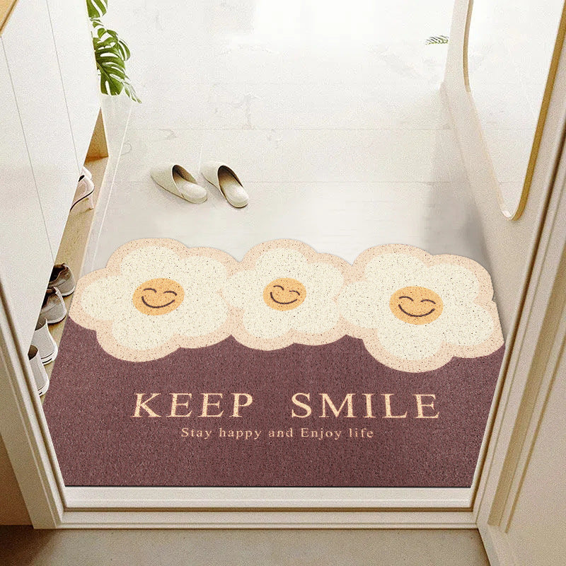 Floral-Themed Welcome Mat