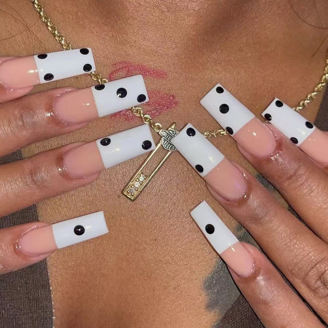 Chic Polka Dot Acrylic Press-On Nails Kalsten