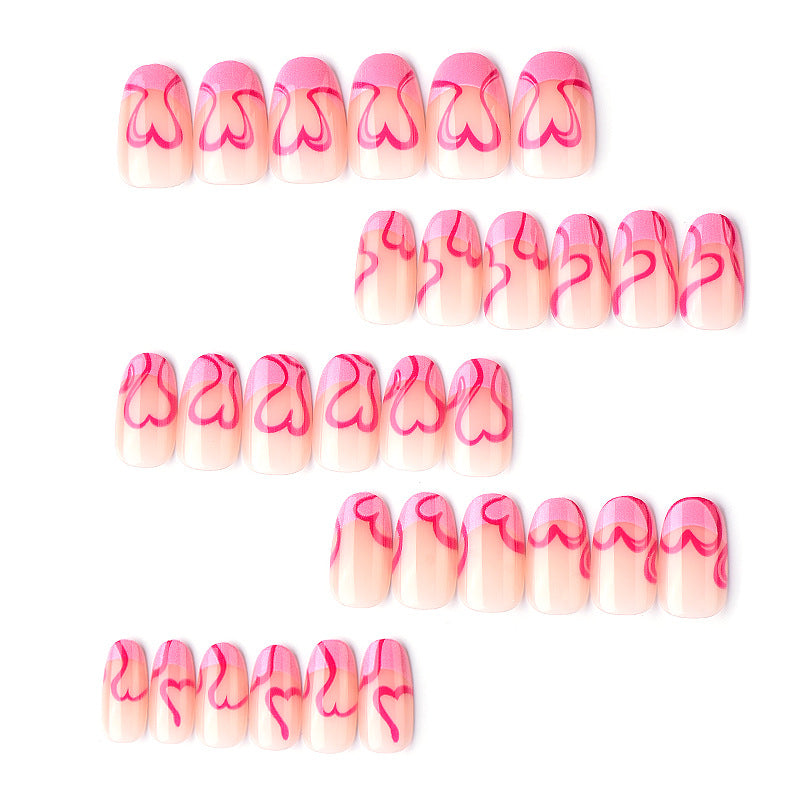 Heart Design Press-On Nail Art Set