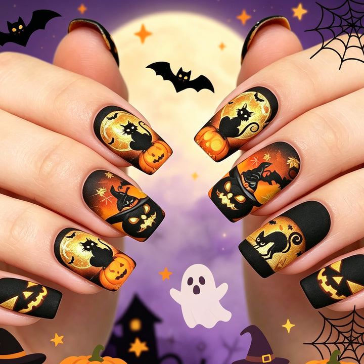 Halloween-Themed Press-On Nail Art Kalsten