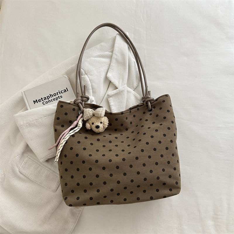 Playful Polka Dot Fabric Tote Bag