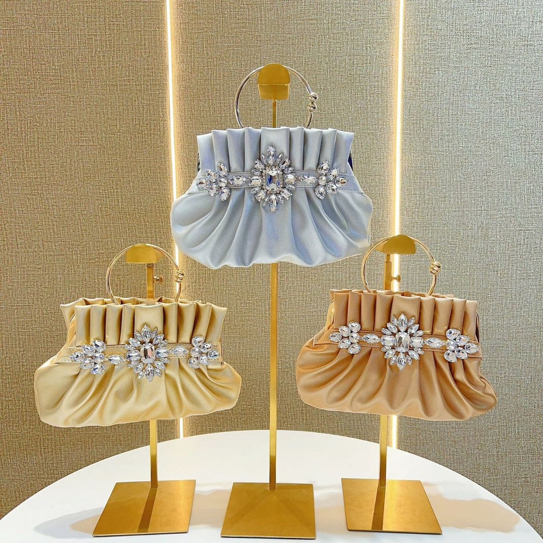 Elegant Ruched Evening Handbag