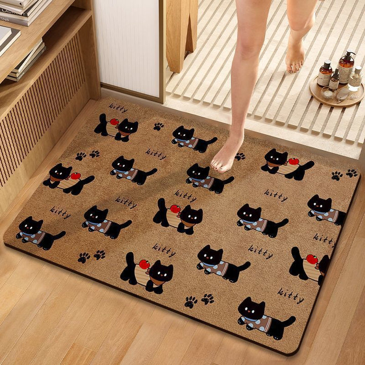 Cartoon Dog-Themed Bath Mat for Bathroom