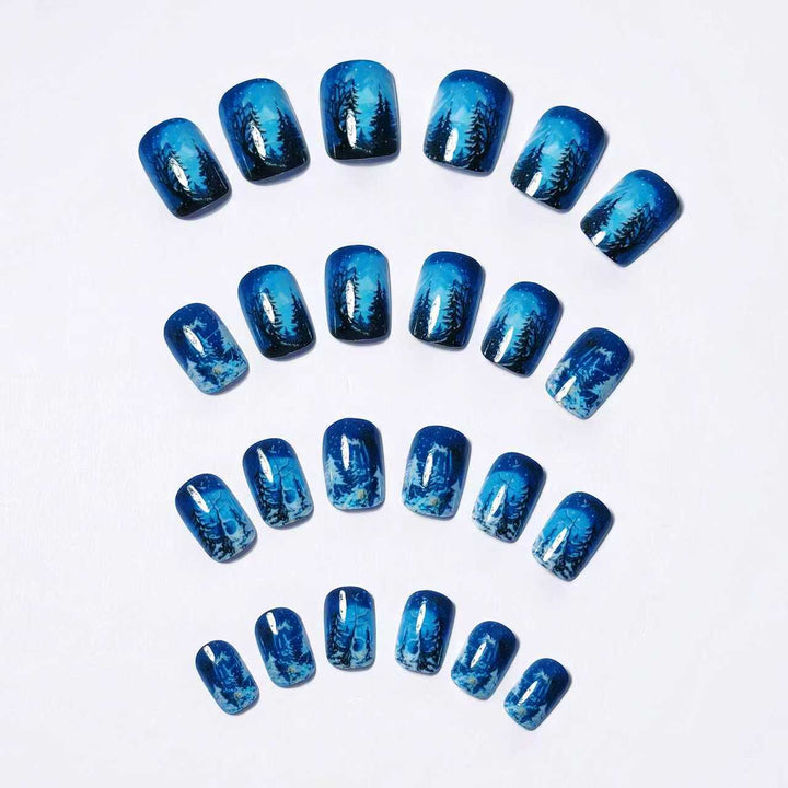 Artistic Winter Forest Nail Art Kalsten