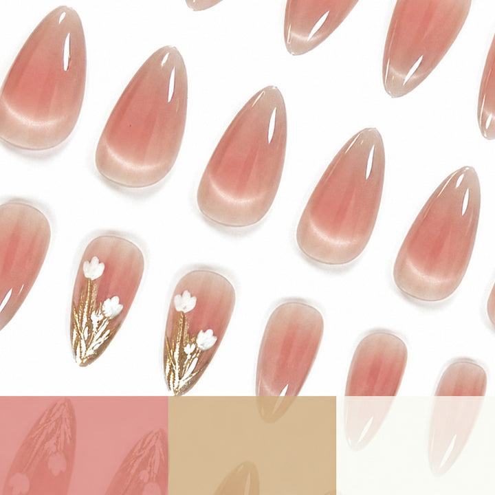 Elegant Floral Acrylic Nail Extensions Kalsten