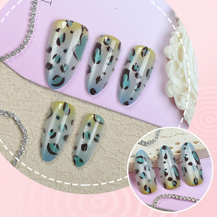 Artistic Cheetah Print Press-On Nail Art Kalsten