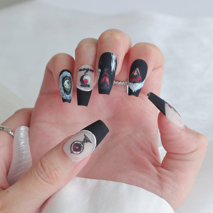 Artistic Themed Press-On Nail Art Collection