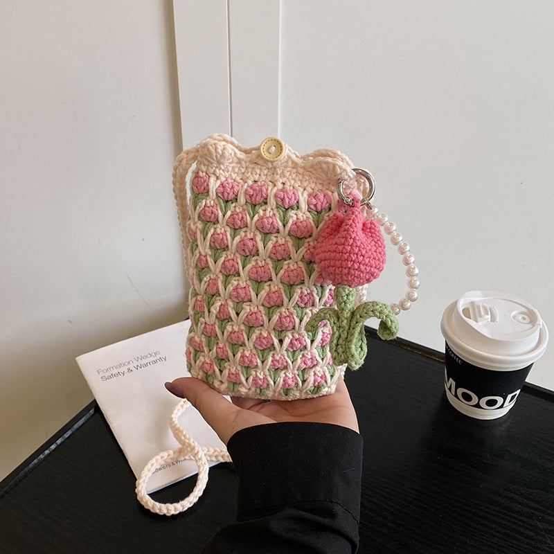Crochet Floral-Themed Mini Bag