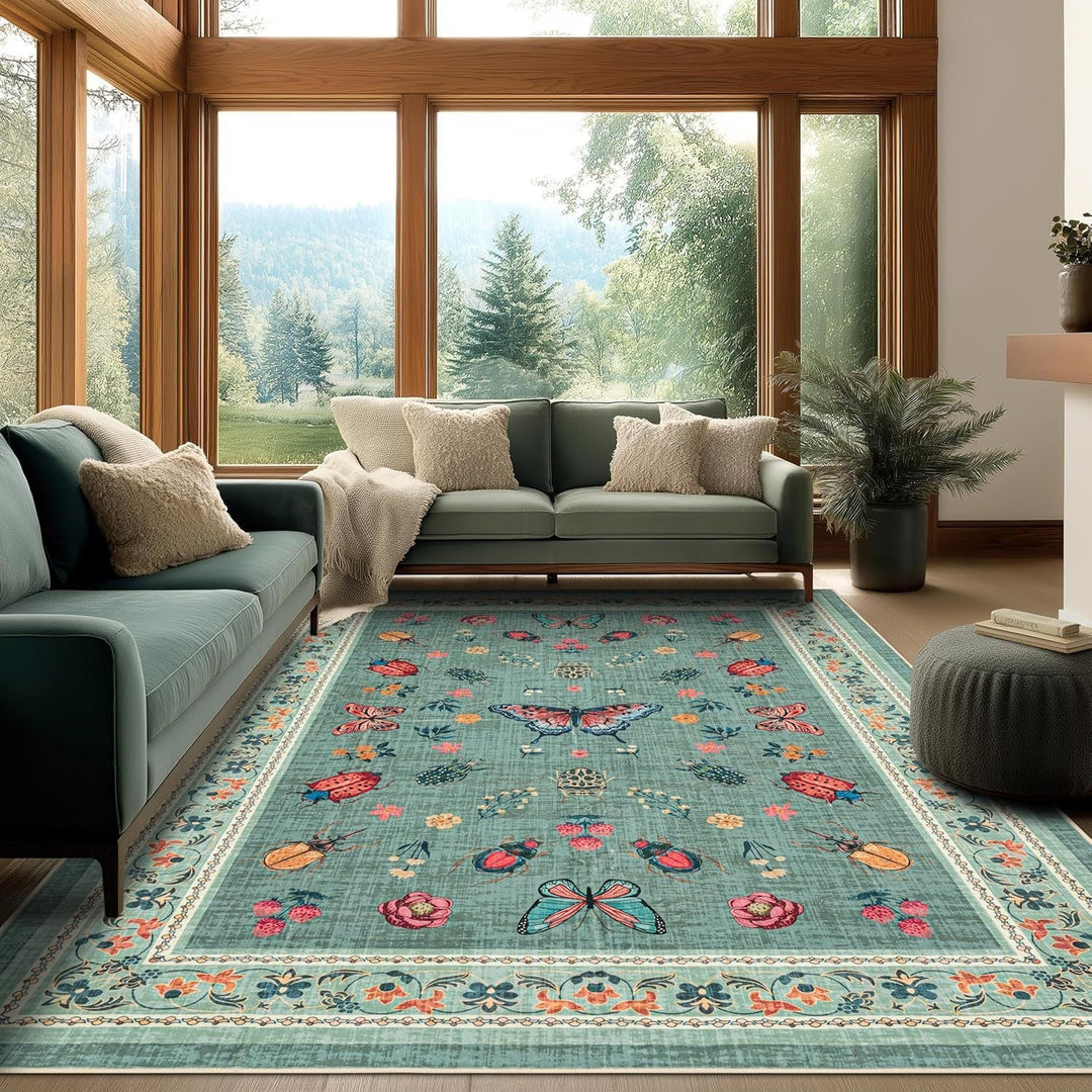 Decorative Floral Pattern Area Rug Kalsten