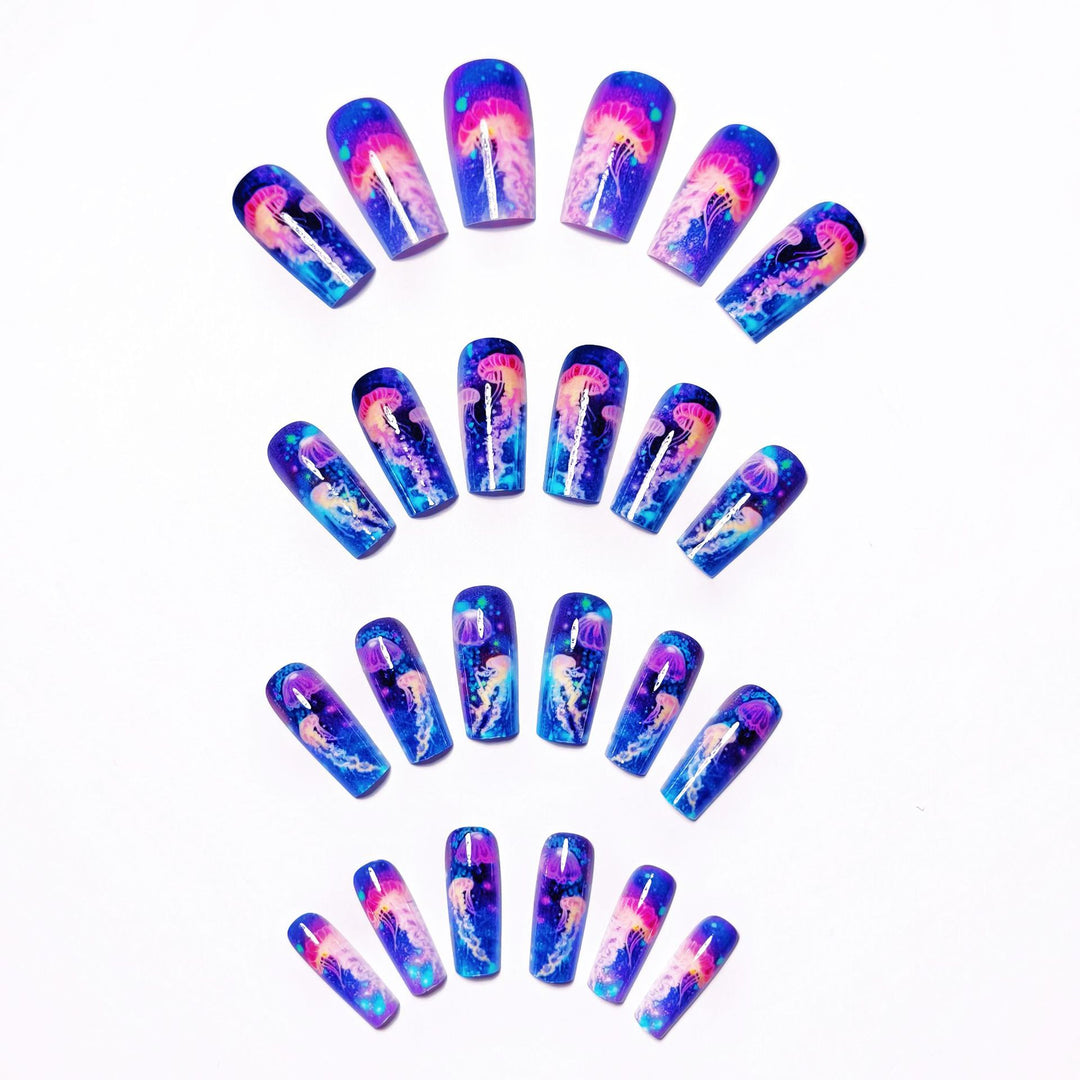 Gel Nail Art Design with Luminescent Jellyfish Kalsten