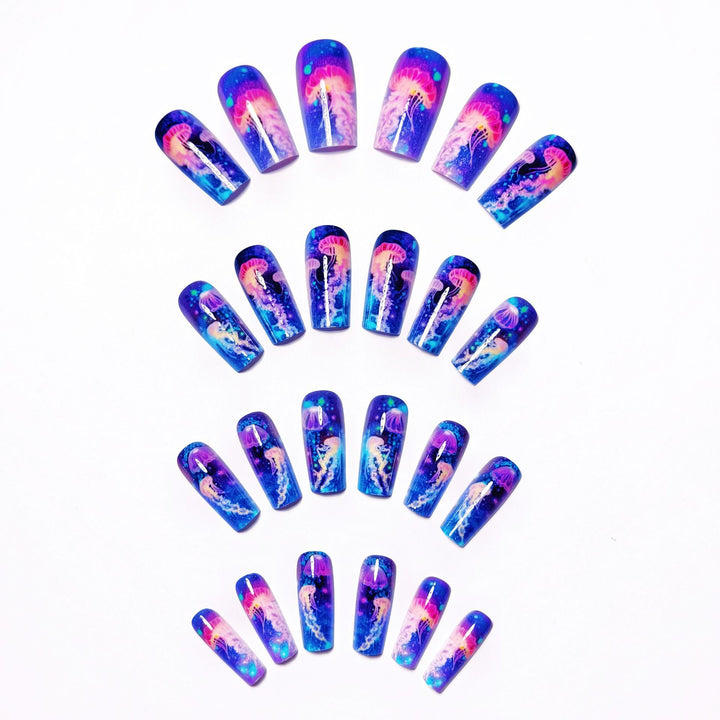 Gel Nail Art Design with Luminescent Jellyfish Kalsten