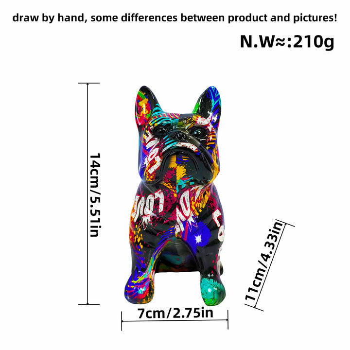 Creative bulldog figurine made of hand-painted resin Kalsten