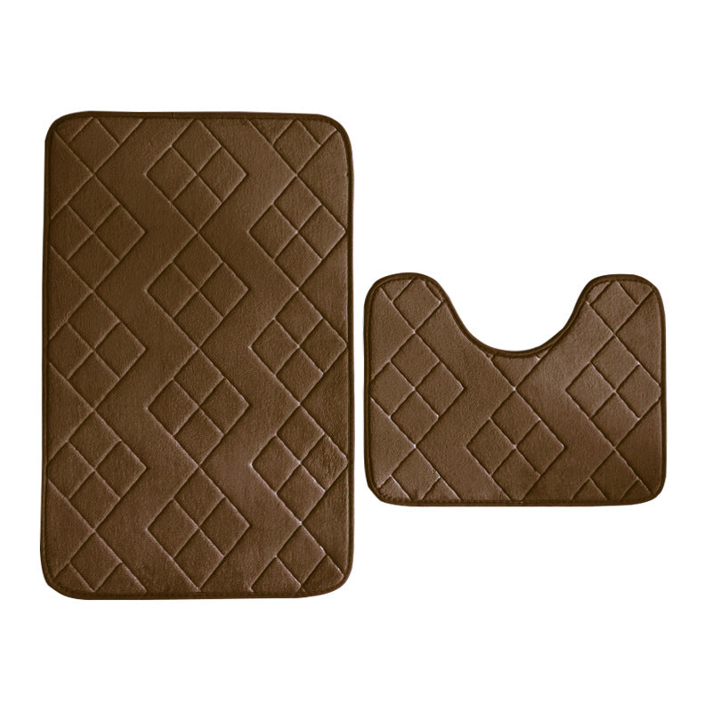 Luxurious Quilted Memory Foam Bath Mat Set Kalsten