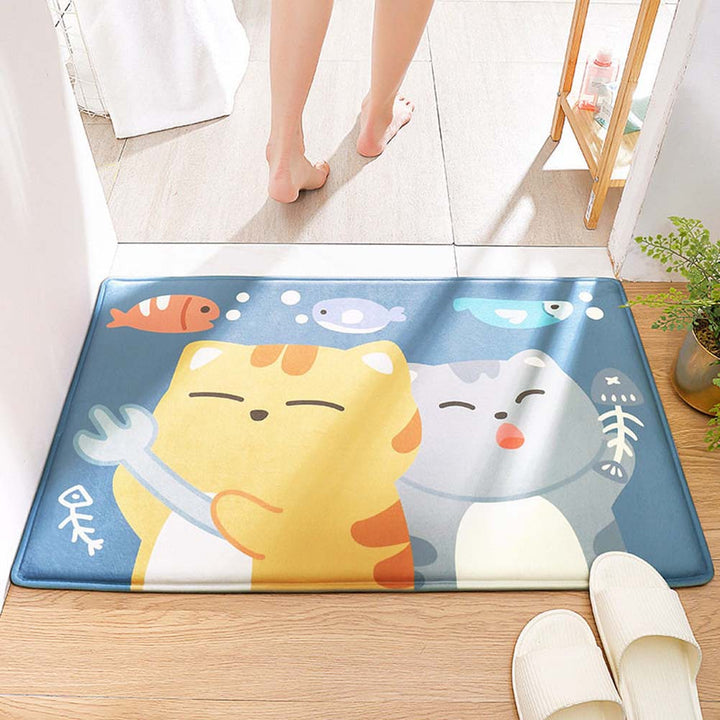 Playful Animal Design Bath Mat