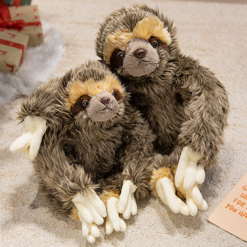 Lifelike Lying-Down Sloth Plush with Extra-Long Arms and Ultra-Soft Faux Fur Kalsten
