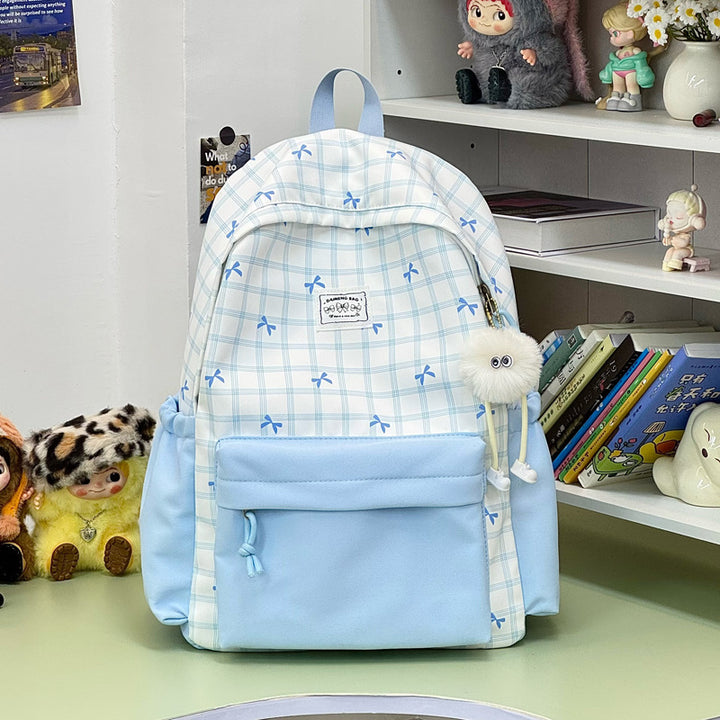Stylish Checked Pattern Backpack