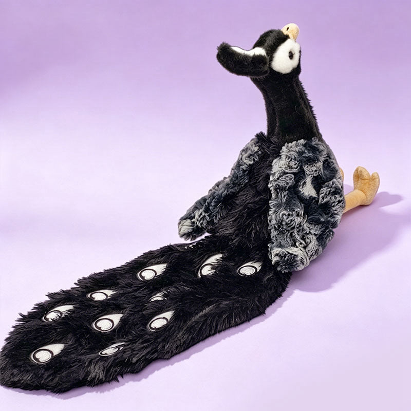 Plush Sitting Peafowl Comforter with Oversized Fluffy Tail Kalsten