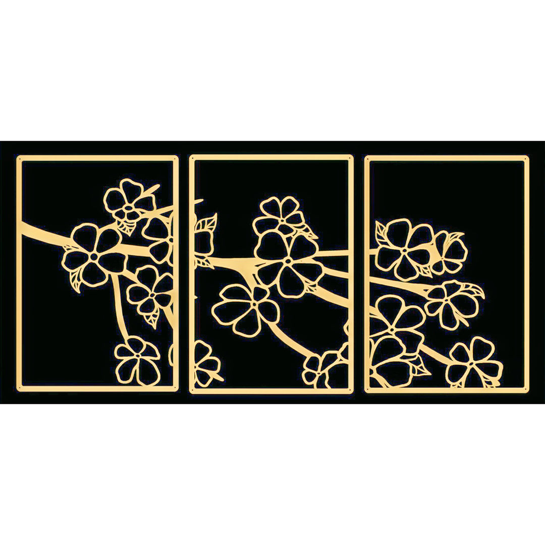 Decorative Floral Metal Wall Art Panel Kalsten