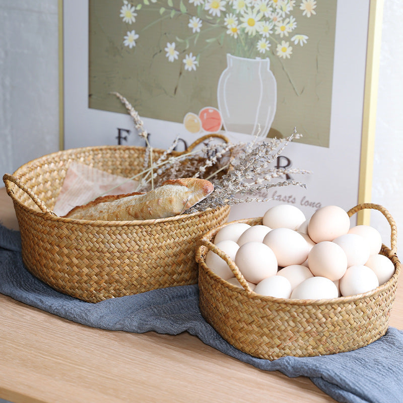 Spacious Woven Storage Basket with Ergonomic Handles Kalsten