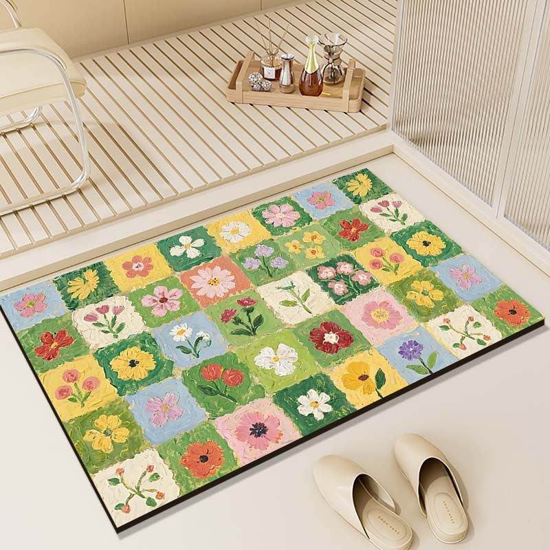Floral Patterned Multi-Functional Floor Mat