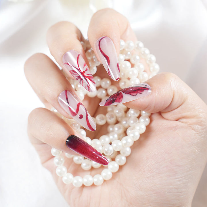 Artistic Long Press-On Nail Design Kalsten