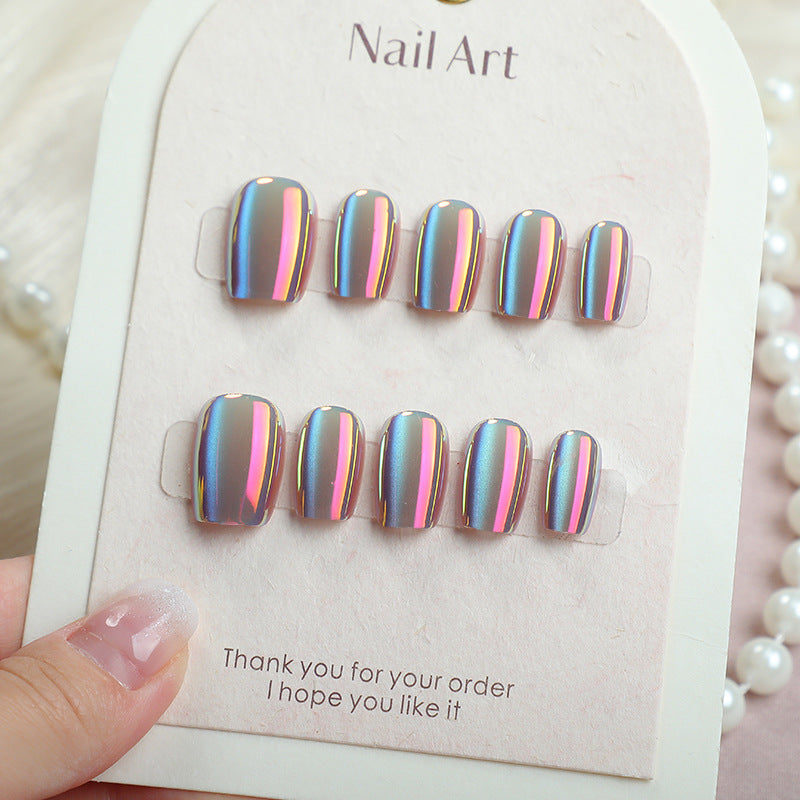 Iridescent Press-On Nail Art Set