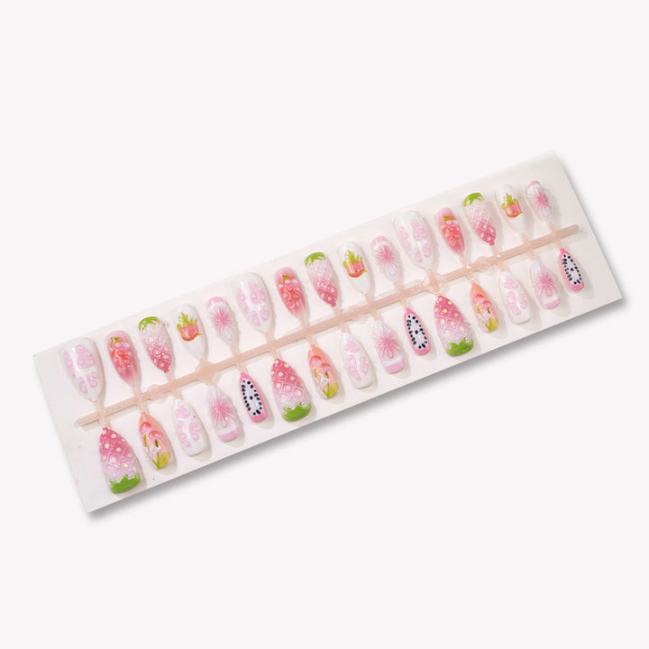 Fruit-Inspired Decorative Press-On Nail Art Set