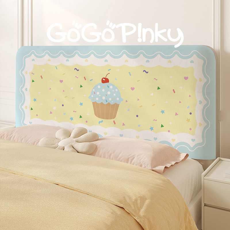Padded Decorative Cupcake Headboard Cover with Scalloped Frame and Soft Upholstery