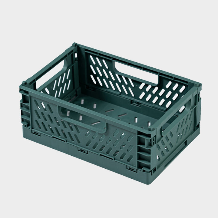 Foldable multi-purpose transport box with ventilation profile and ergonomic grip recesses