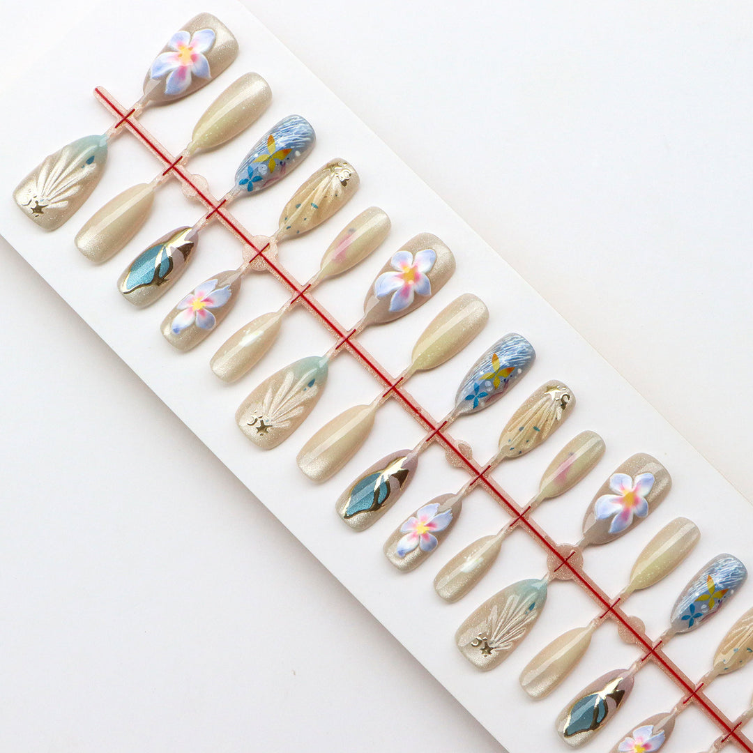 Artistic Floral Press-On Nail Collection  1791724359
