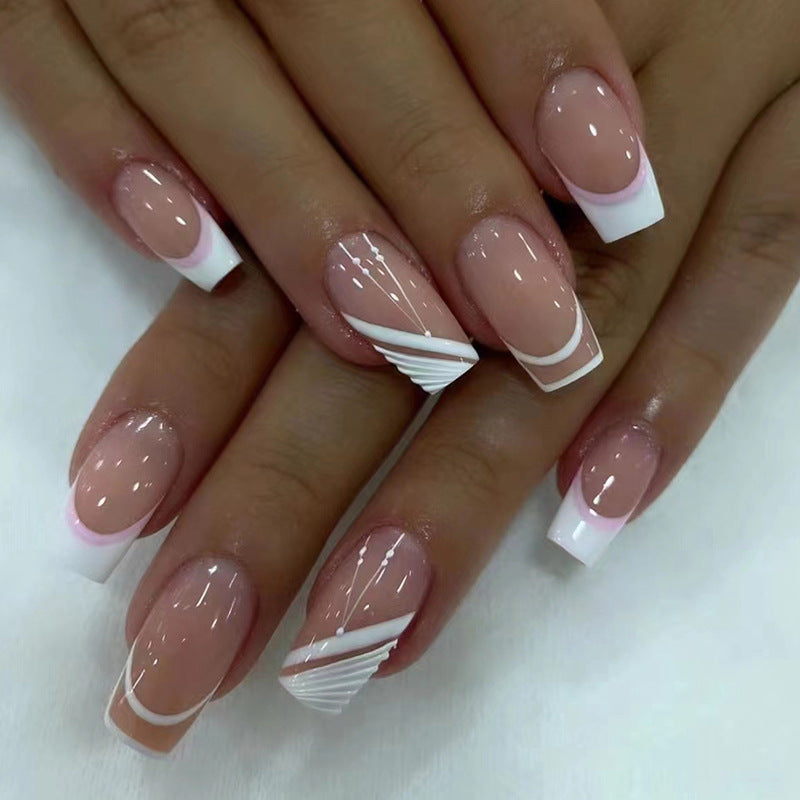 Elegant French Tip Acrylic Nail Design Kalsten