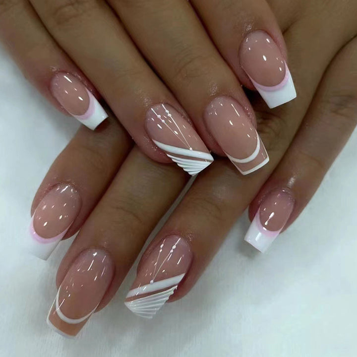 Elegant French Tip Acrylic Nail Design Kalsten