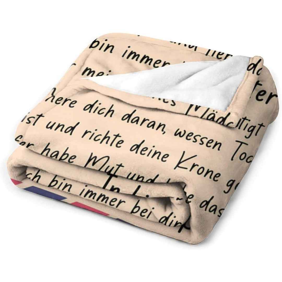 Sentimental Printed Fleece Throw Blanket Letter-To-Daughter Airmail Design