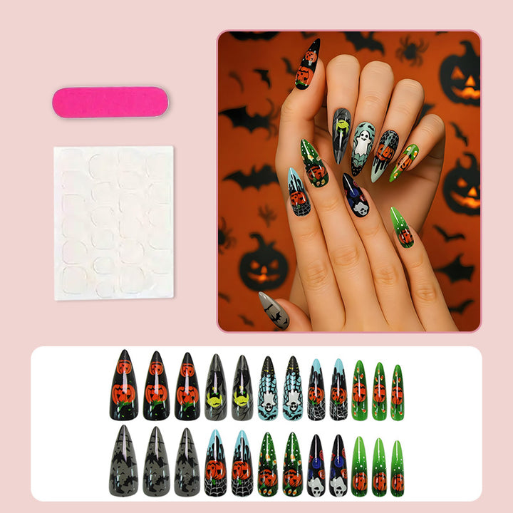 Art nail set with unique spooky designs Kalsten