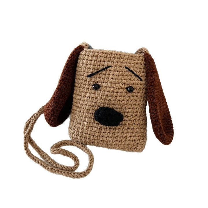 Cute Dog-Themed Crochet Crossbody Bag