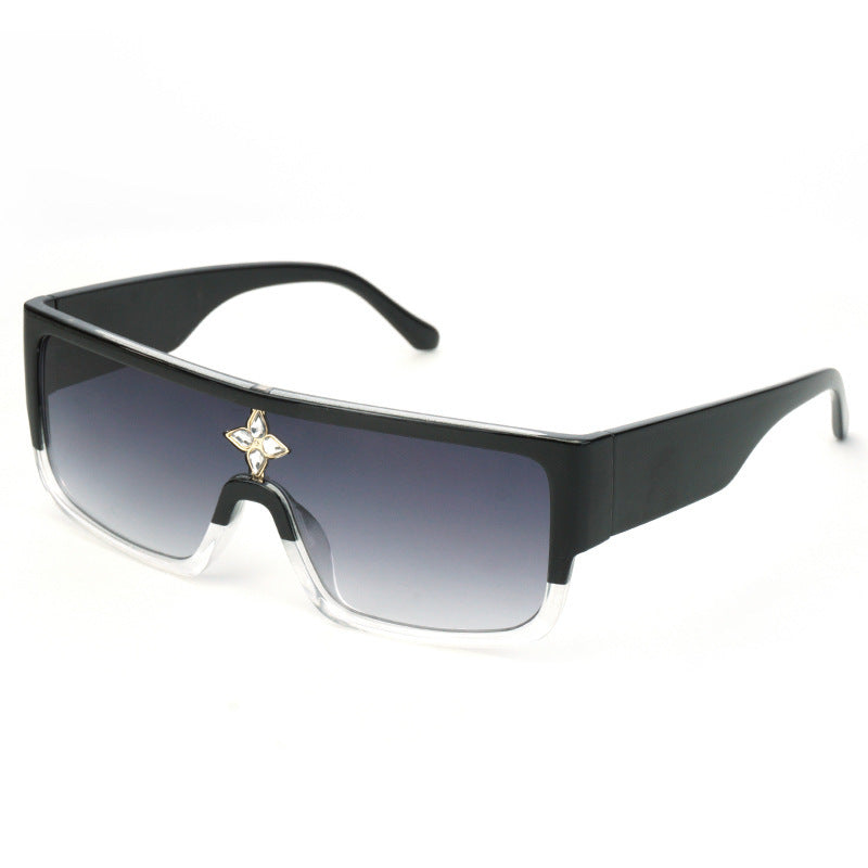 Women's sunglasses in futuristic oversized design with sparkling decor Kalsten
